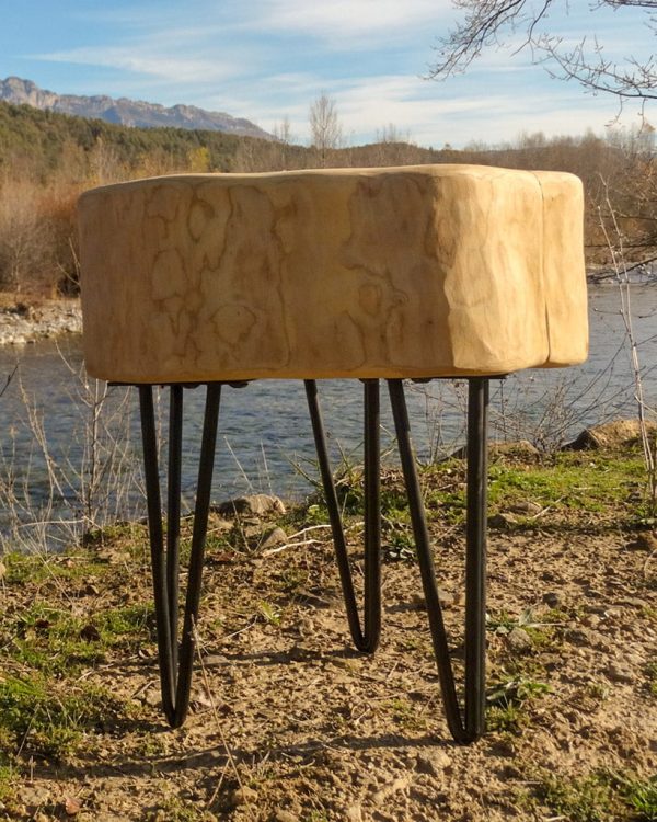 Mesa auxiliar  con madera natural de fresno